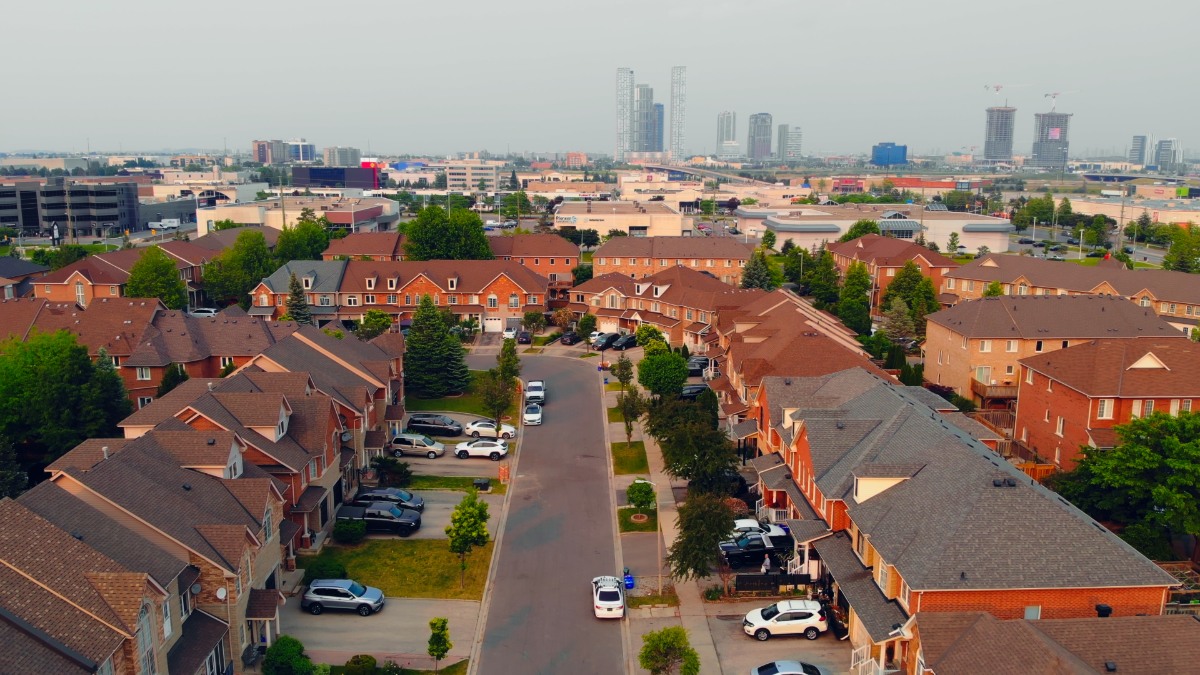 aerial view of subdivision